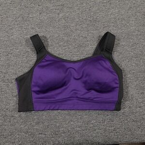 C9 Champion Sports Bra Womens 36D Purple High Impact Zip Front Adjustable Gym